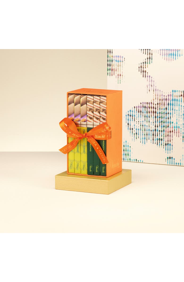 Venchi Bookcase 6-Piece Assorted Pistachio & Cremino Pistachio Bars, Alternate, color, 