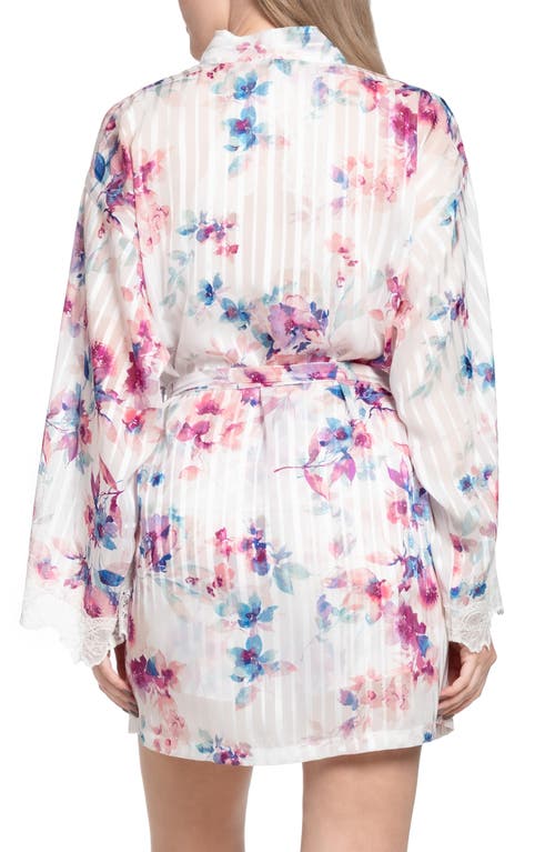 In Bloom By Jonquil Dorothy Floral Short Chiffon Robe In Ivory