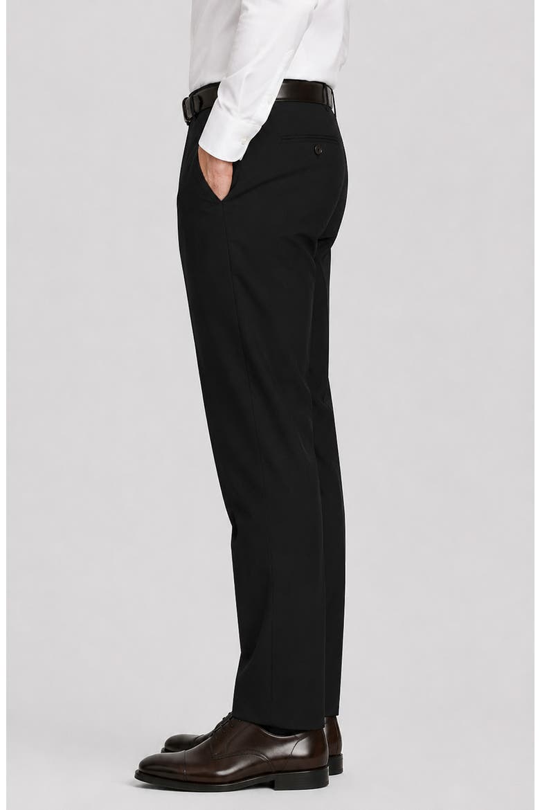 Stefano Modern Fit Wool Trousers, Alternate, color, BLACK
