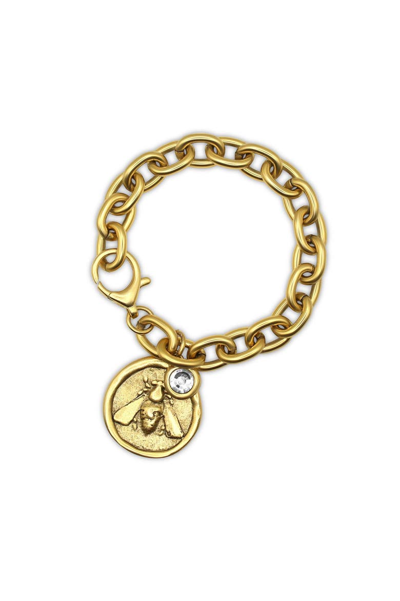 Brix Bracelet with CZ, Main, color, Gold