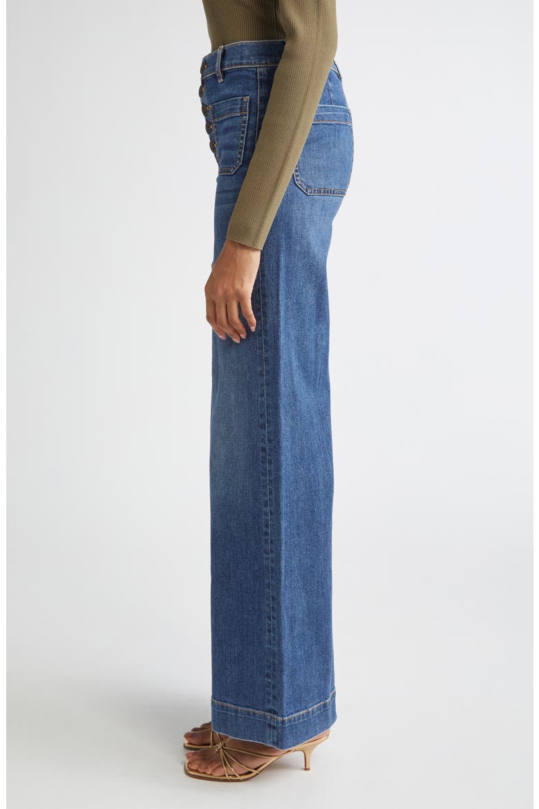 Cindy Patch Pocket Wide Leg Jeans, Alternate, color, MEDIUM WASH
