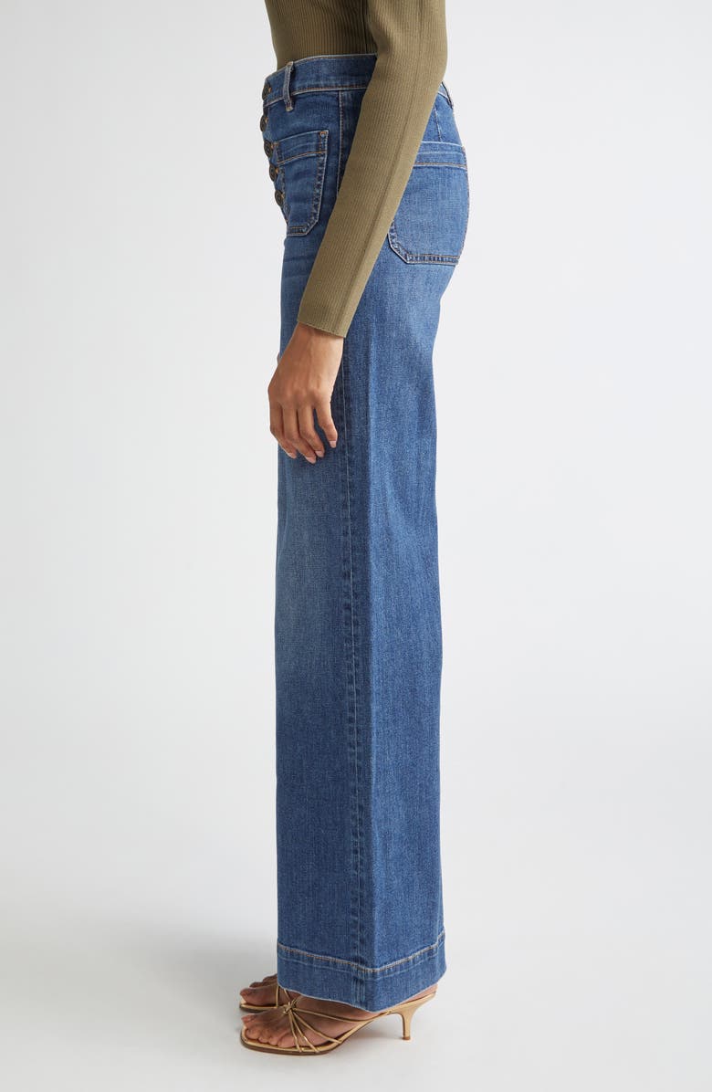 Ramy Brook Cindy Patch Pocket Wide Leg Jeans, Alternate, color, Medium Wash