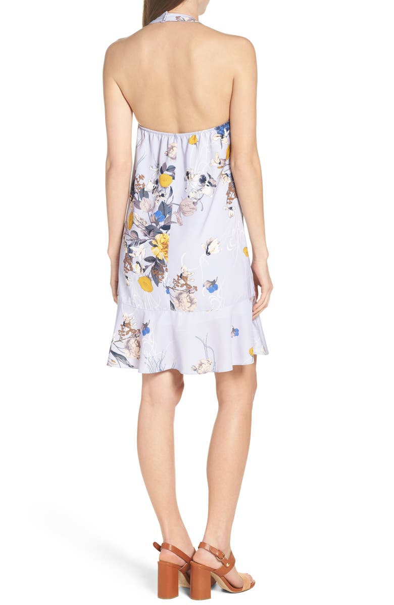 Chelsea28 Bow A-Line Dress, Alternate, color, Purple Puff Noveau Botanical