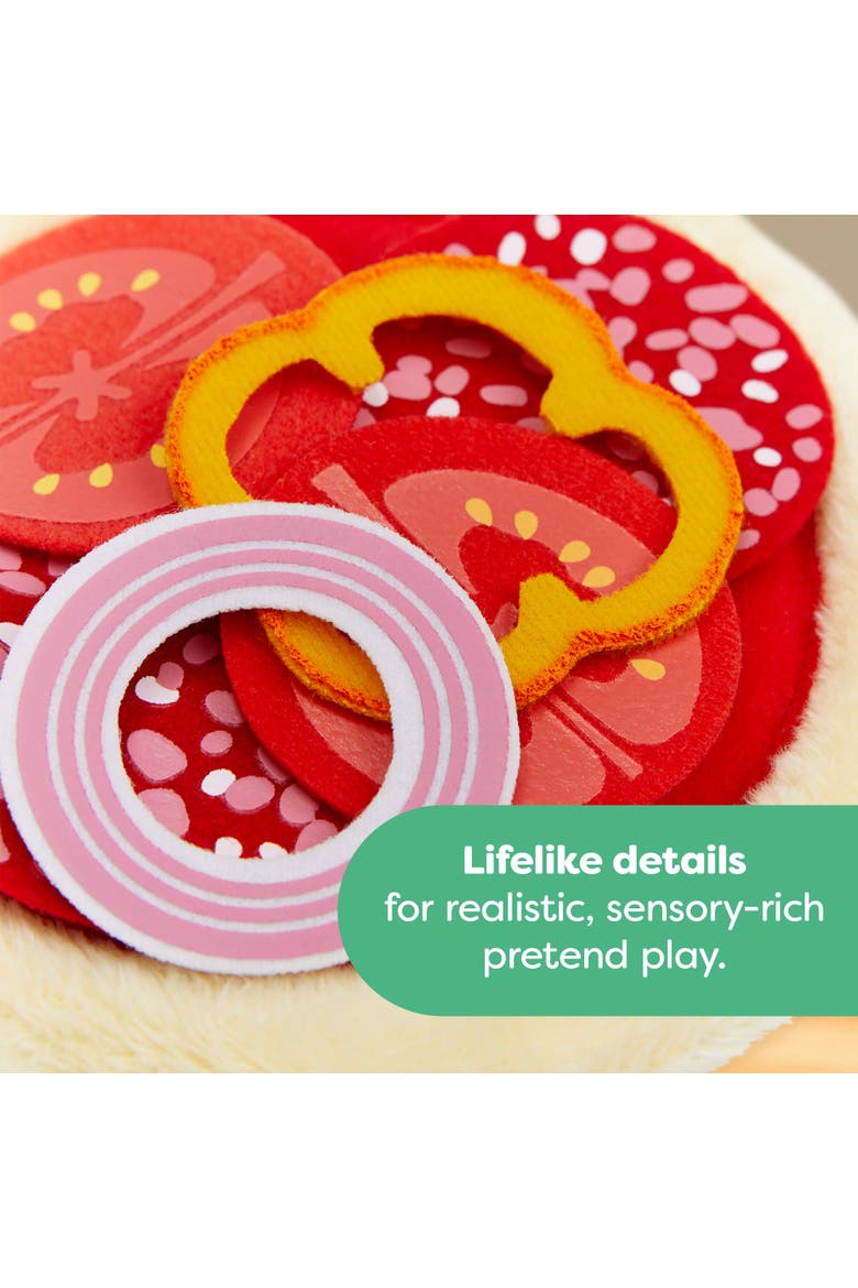 Pizza Play Food Set for Kids Play Kitchen with Toppings, Alternate, color, Multi