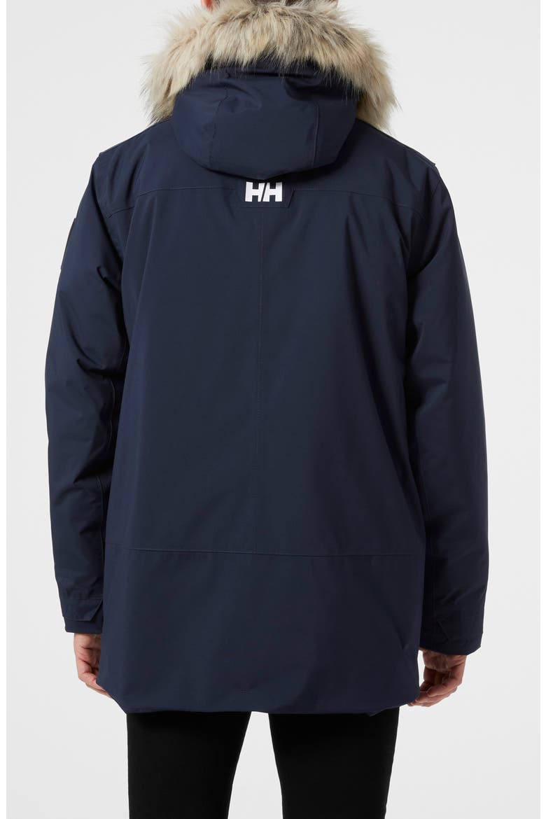 Reine Waterproof Insulated Parka with Faux Fur Trim Hood, Alternate, color, NAVY