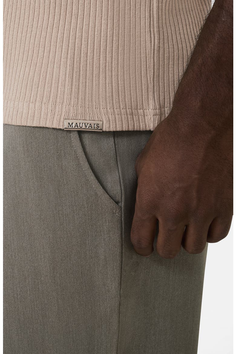 Elysee Slim Ribbed Revere Polo, Alternate, color, Light Beige
