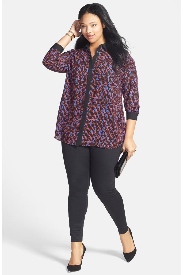 Ponte Knit Leggings, Alternate, color, BLACK