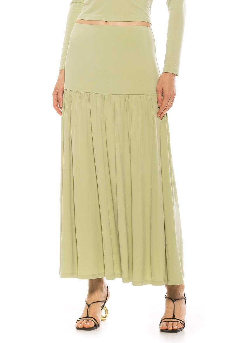 Lia Low Rise Maxi Skirt, Alternate, color, SAGE