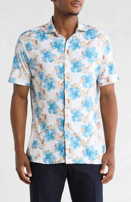 CONSTRUCT Hibiscus Short Sleeve Button-Up Shirt