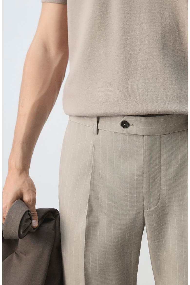 Slim Fit Pinstripe Pants, Alternate, color, MEDIUM BROWN