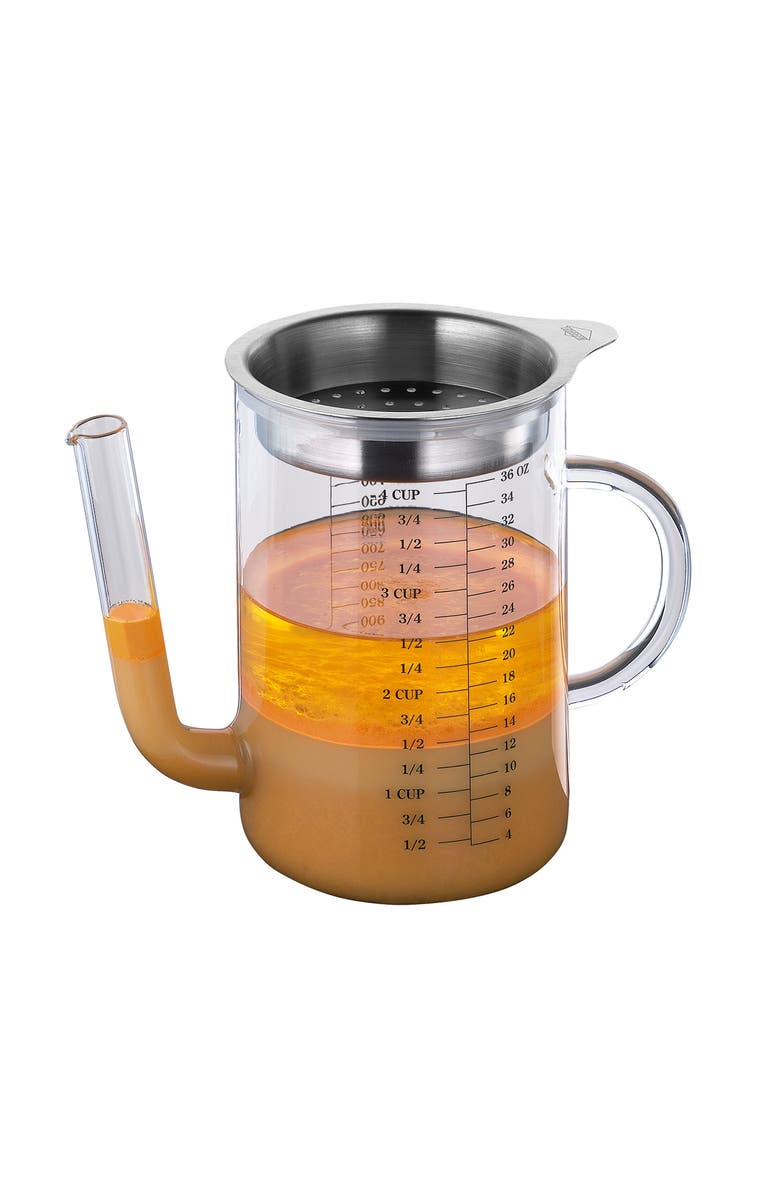 Kuchenprofi Stainless Steel & Borosilicate Glass Gravy Separator, 34-ounce, Main, color, Silver