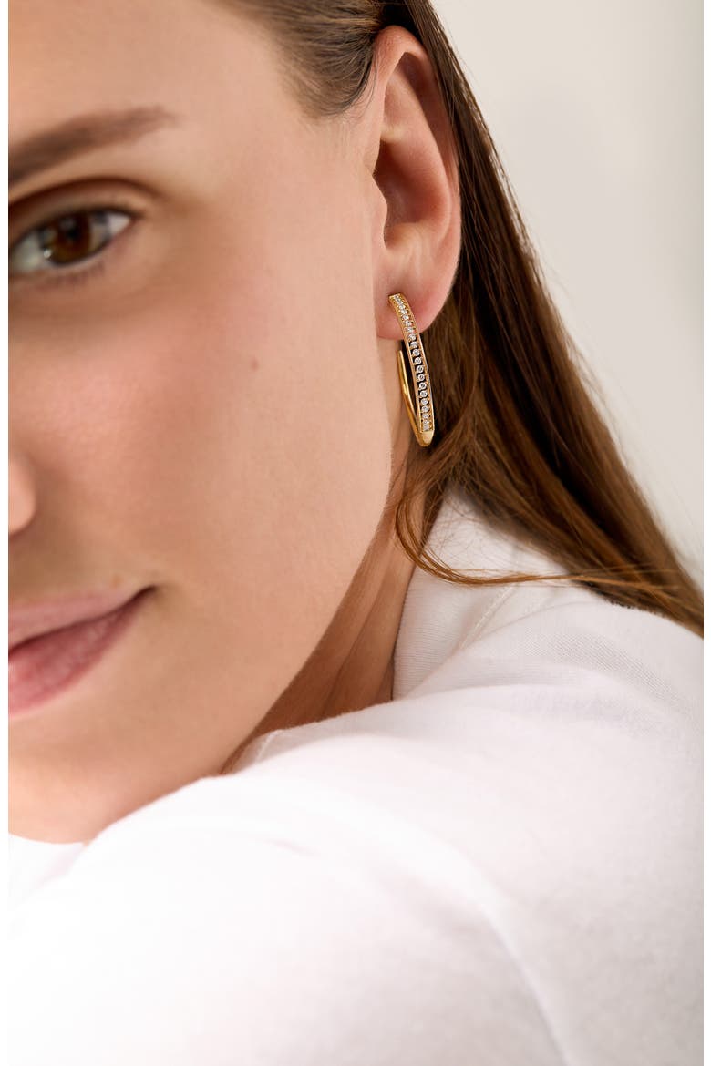 Kiera Diamond Hoop Earrings (Nordstrom Exclusive), Alternate, color, 18K YELLOW GOLD
