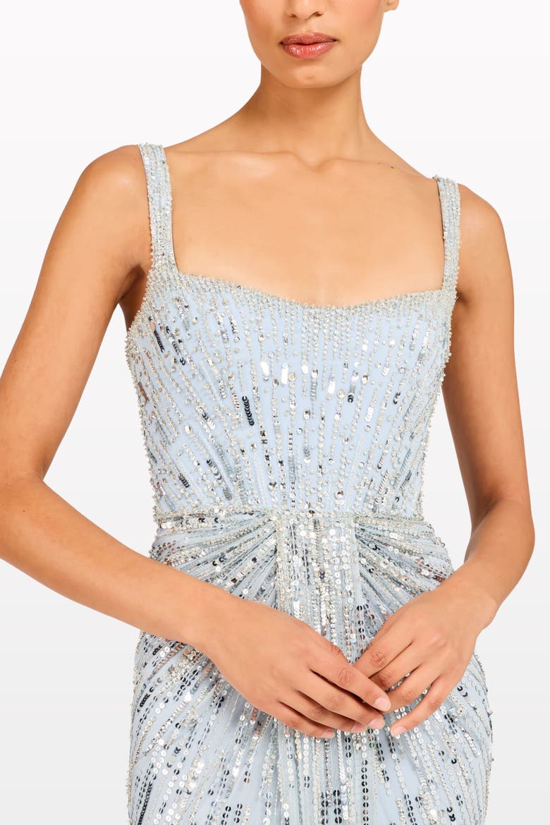 Chrissy Sequin-Embellished Dress, Alternate, color, Silver Lake