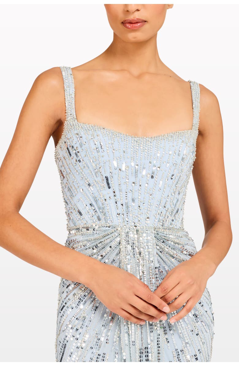 Jenny Packham Chrissy Sequin-Embellished Dress, Alternate, color, Silver Lake