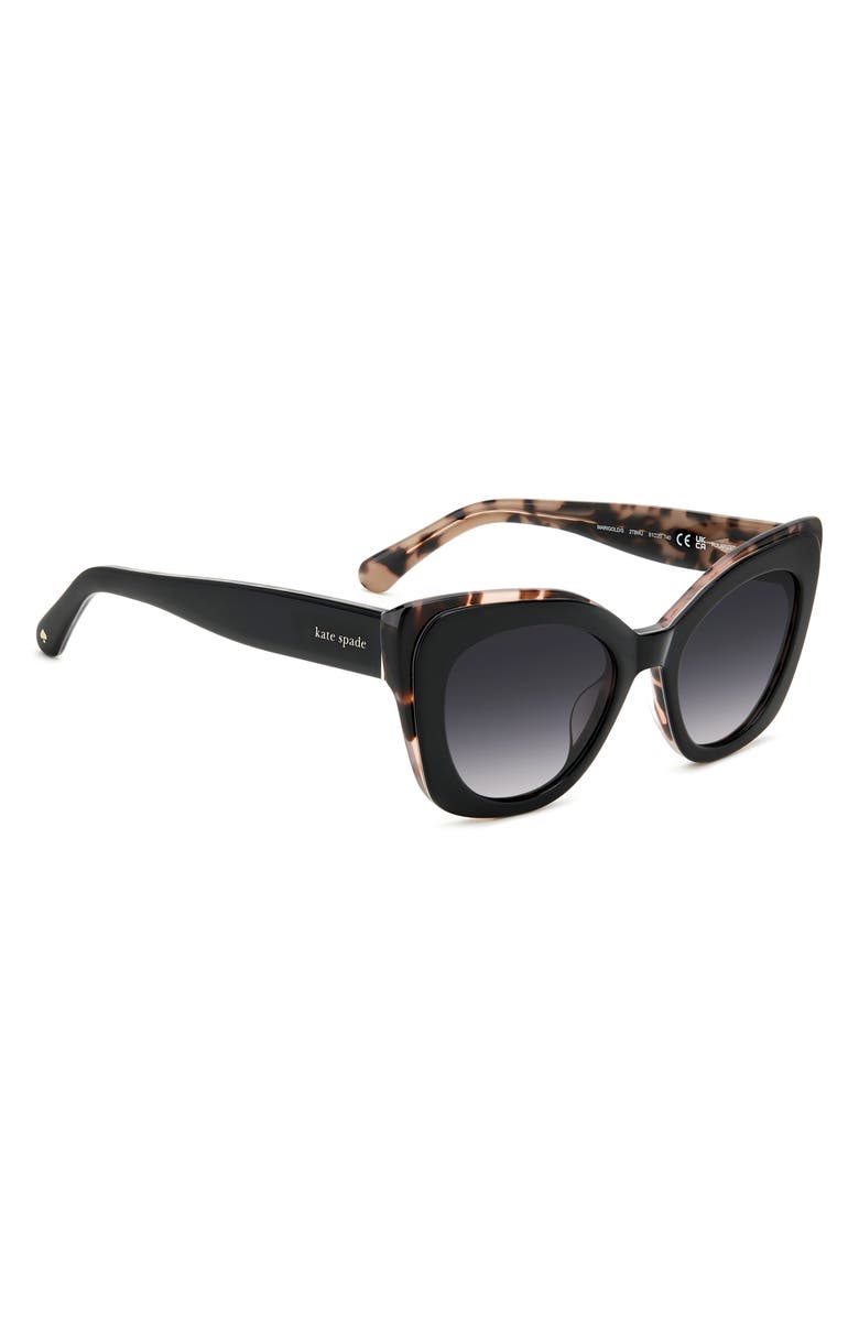 Kate Spade New York marigolds 51mm gradient cat eye sunglasses, Alternate, color, Black Pink Havana/ Gray Polar