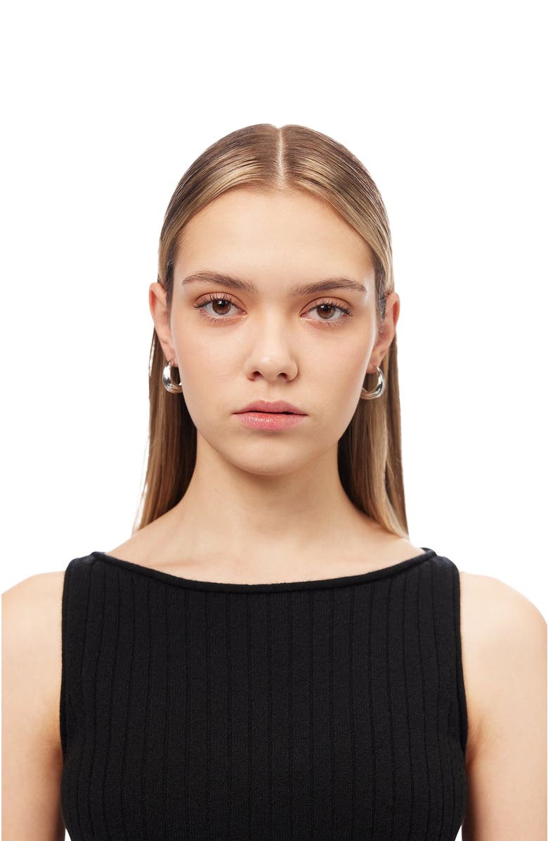 GOBI Mongolian Cashmere Cashmere Crop Top, Alternate, color, Black