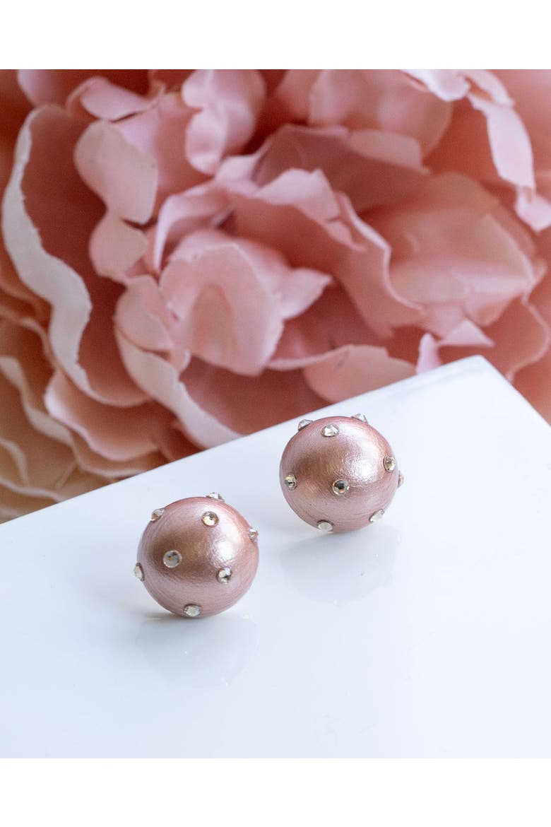 Gaia Jet Petite Earrings, Alternate, color, Noble Blush