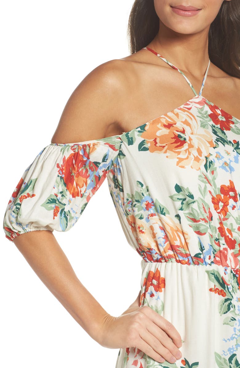 Charles Henry Cold Shoulder Blouson Dress, Alternate, color,