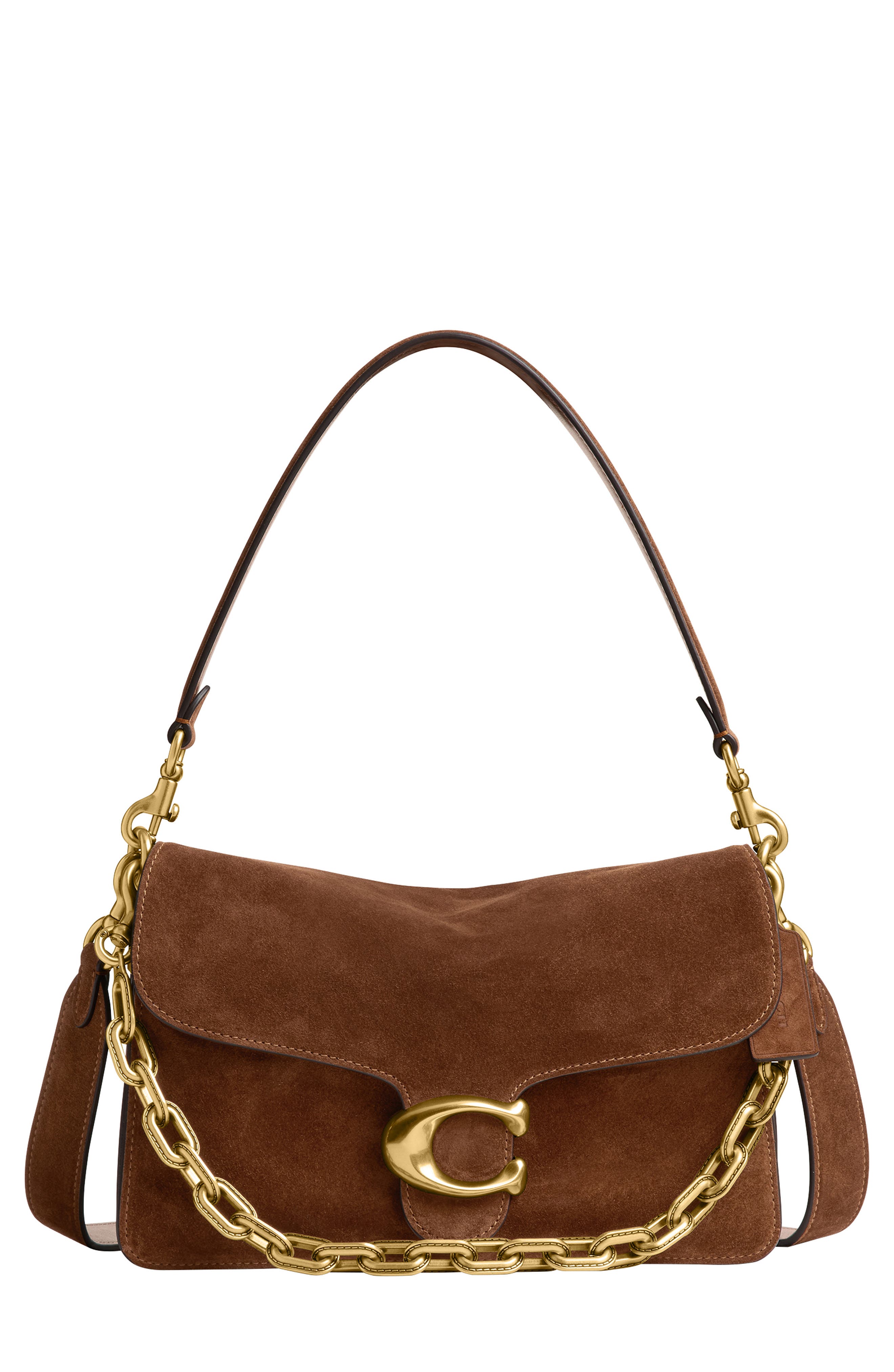 COACH Tabby Chain Suede Shoulder Bag, Main, color, 