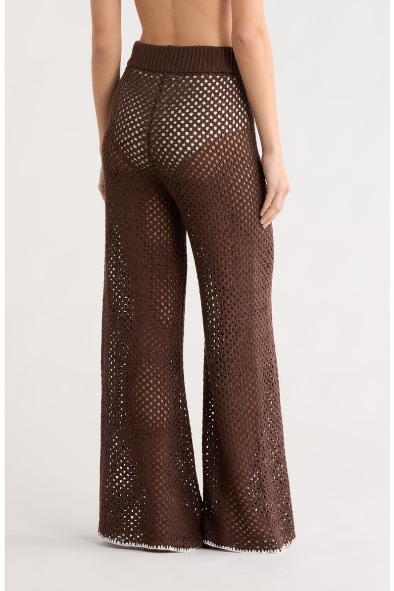 Metallic Open Stitch Cover-Up Pants, Alternate, color, BROWN