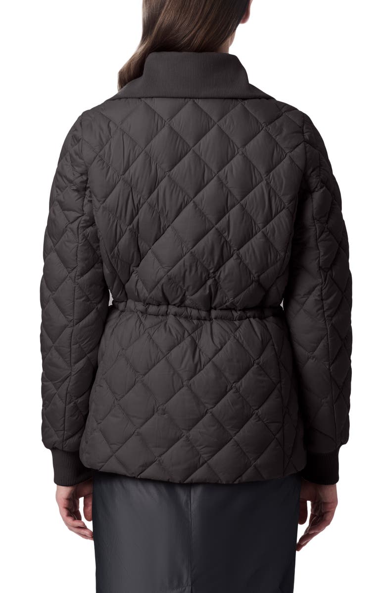 Bernardo Drawcord Waist Quilted Puffer Coat, Alternate, color, Black