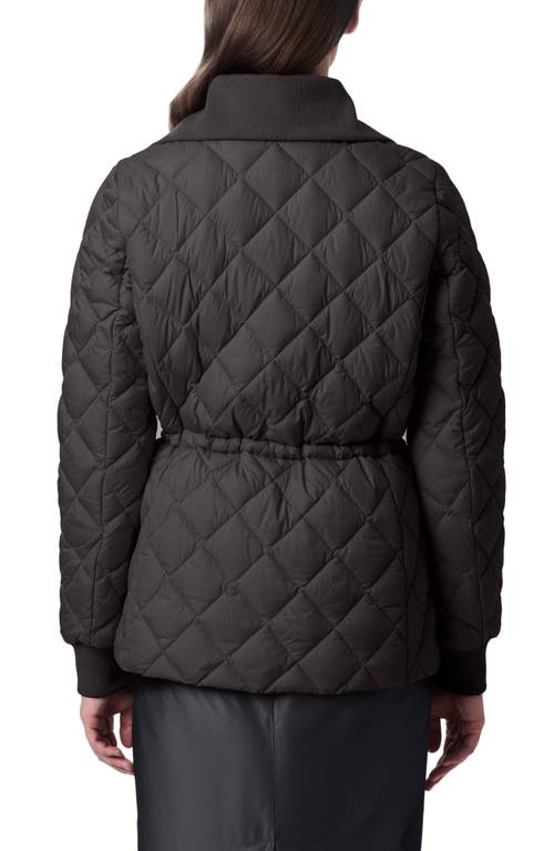 Bernardo Drawcord Waist Quilted Puffer Coat In Black