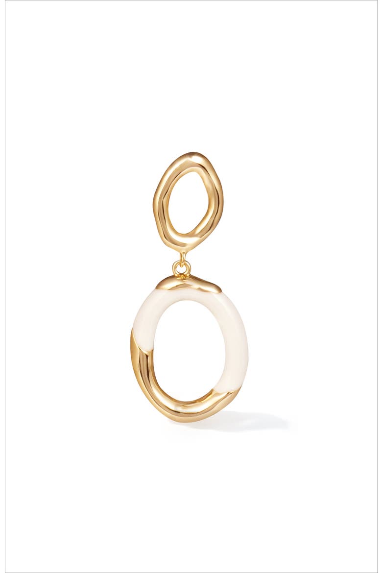 Time Ripples Round Earrings, Alternate, color, White & Gold
