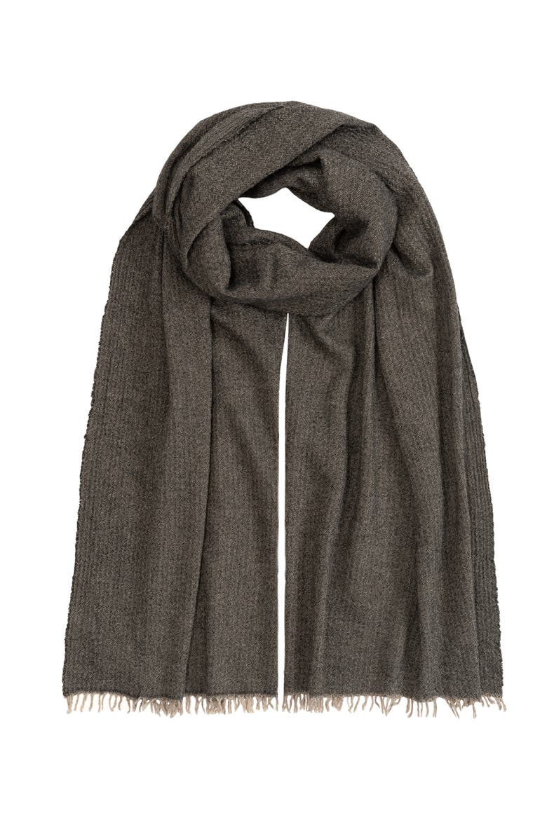 Rumpled Lightweight Menswear Scarf, Alternate, color, Charcoal/Lt Grey