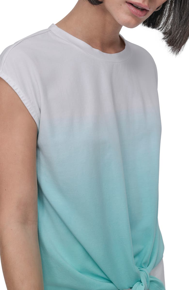 DKNY Dip Dye Tie Front T-Shirt, Alternate, color, 