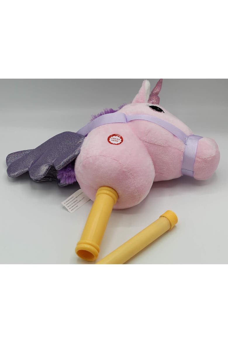 28 Inch Unicorn Stick Horse with Sound Toy, Alternate, color, Multicolored