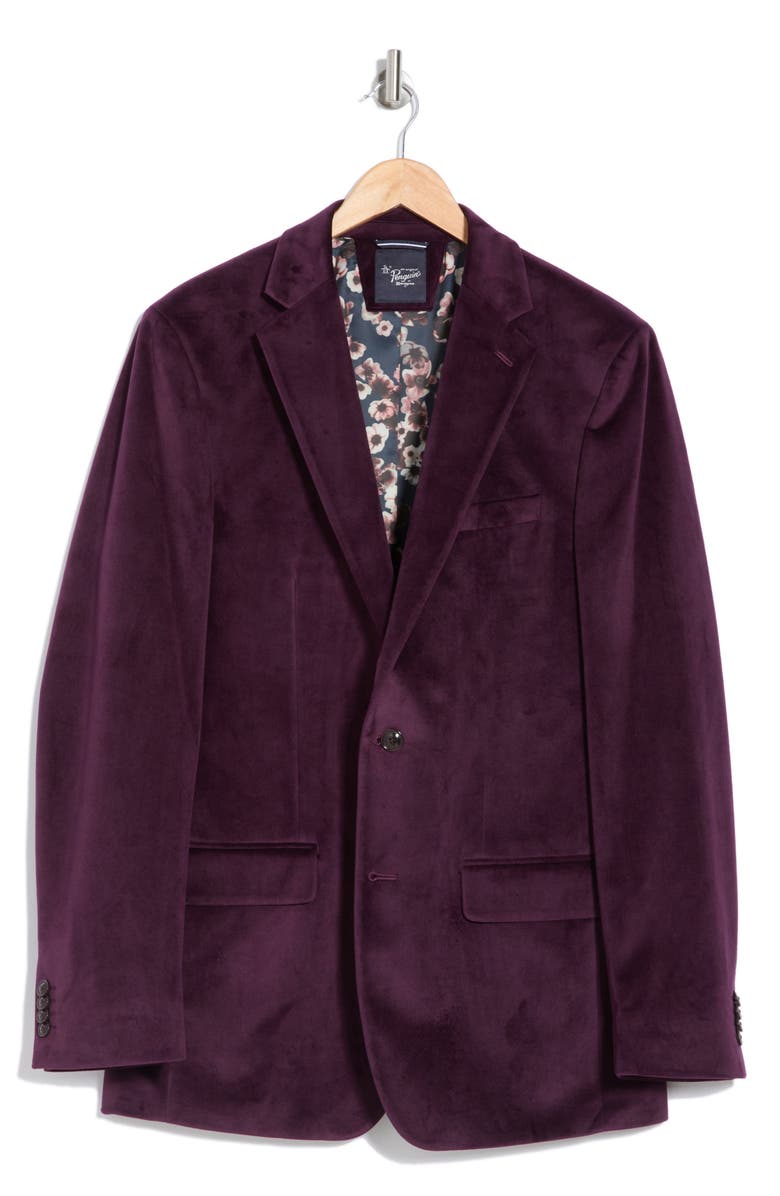 Original Penguin Two-Button Velvet Dinner Jacket, Alternate, color, Purple