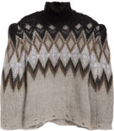 Acne Studios Kissick Fair Isle Padded Mohair & Wool Blend Turtleneck Sweater