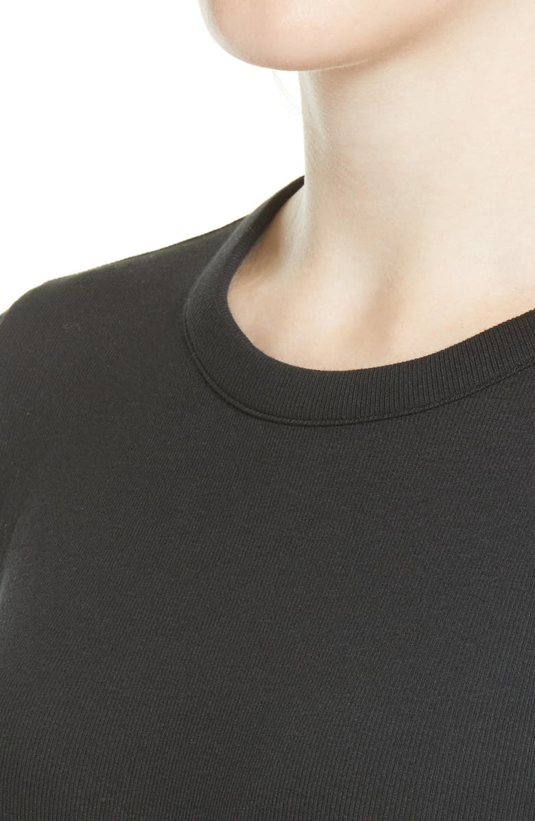 Nordstrom Everyday Stretch Pima Cotton Ribbed T-Shirt, Alternate, color, Black