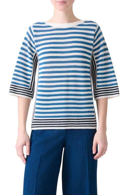 Akris Punto Stripe Virgin Merino Wool Sweater