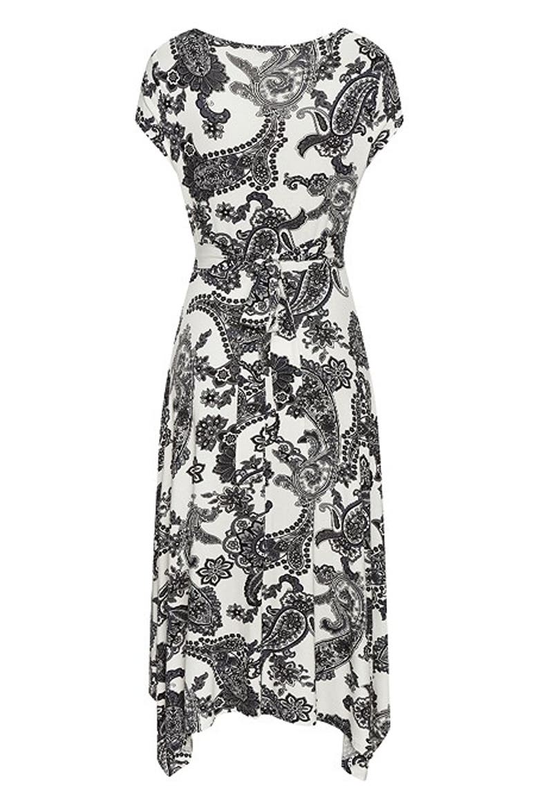 Women's Handkerchief Hem Dress, Alternate, color, Black & White