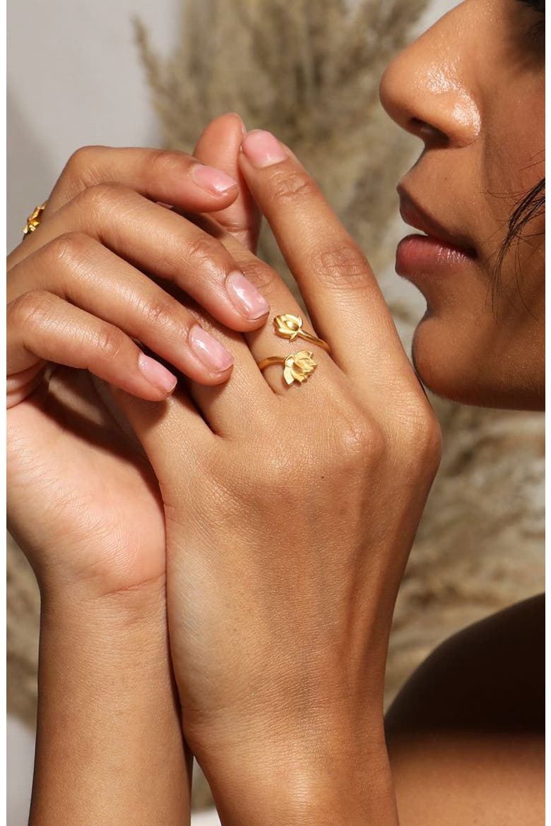 Open to Possibilities Double Lotus Ring, Alternate, color, Gold