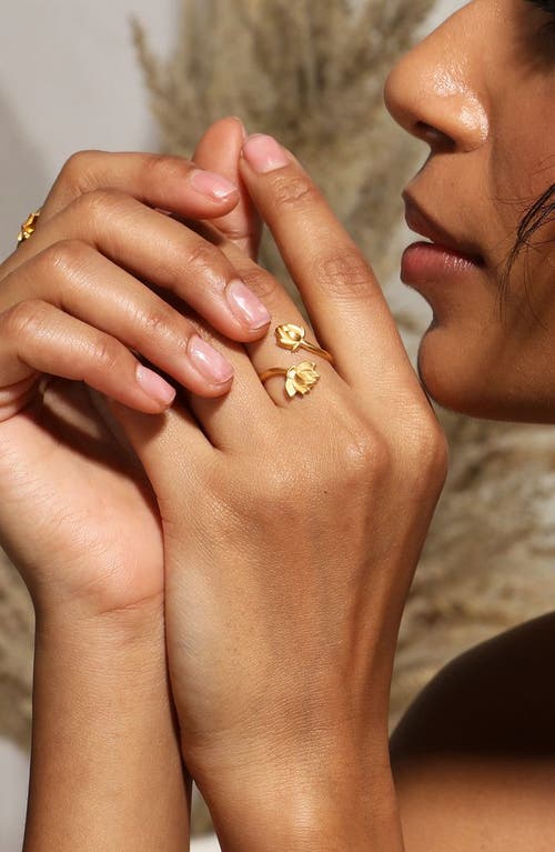 Satya Jewelry Open To Possibilities Double Lotus Ring In Gold
