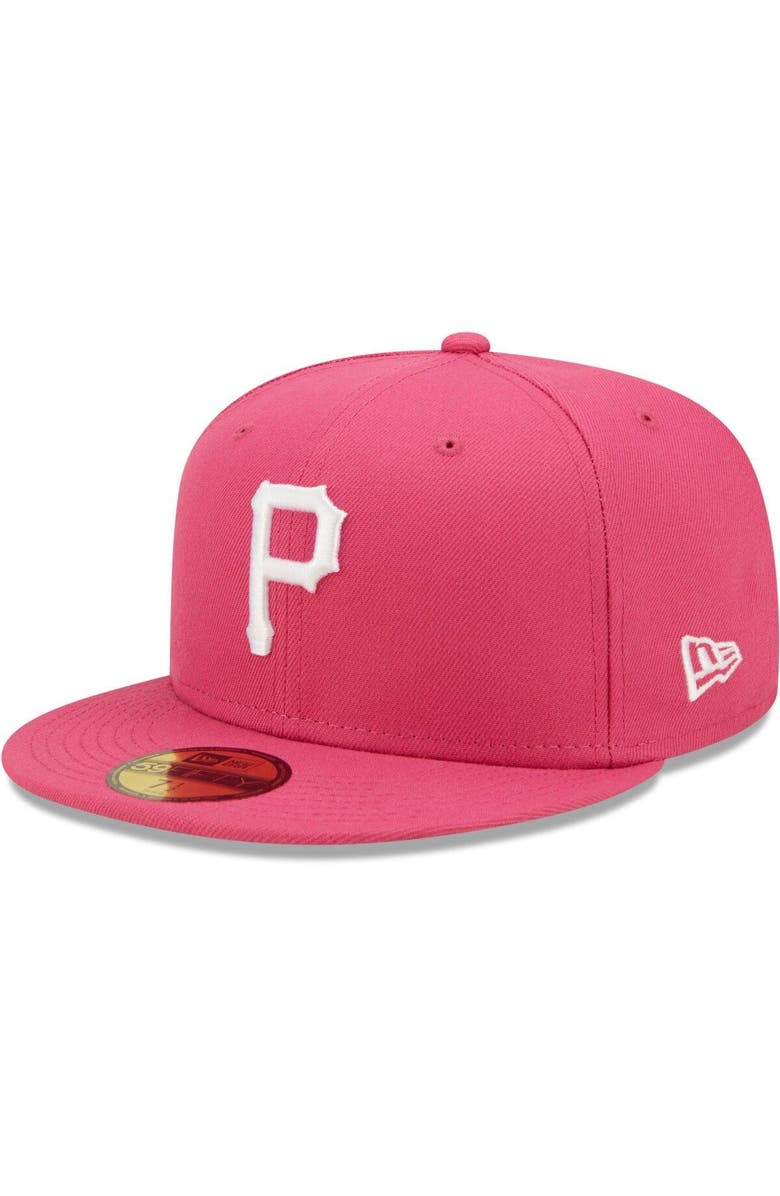 New Era Men's New Era Beetroot Pittsburgh Pirates Logo 59FIFTY Fitted Hat, Main, color, 