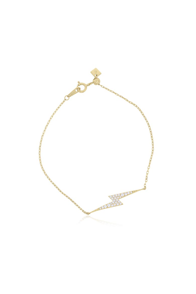 Diamond Lightning Bolt Bracelet, Main, color, Yellow Gold
