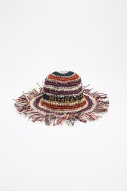 Bimba y Lola Frayed Jute Hat