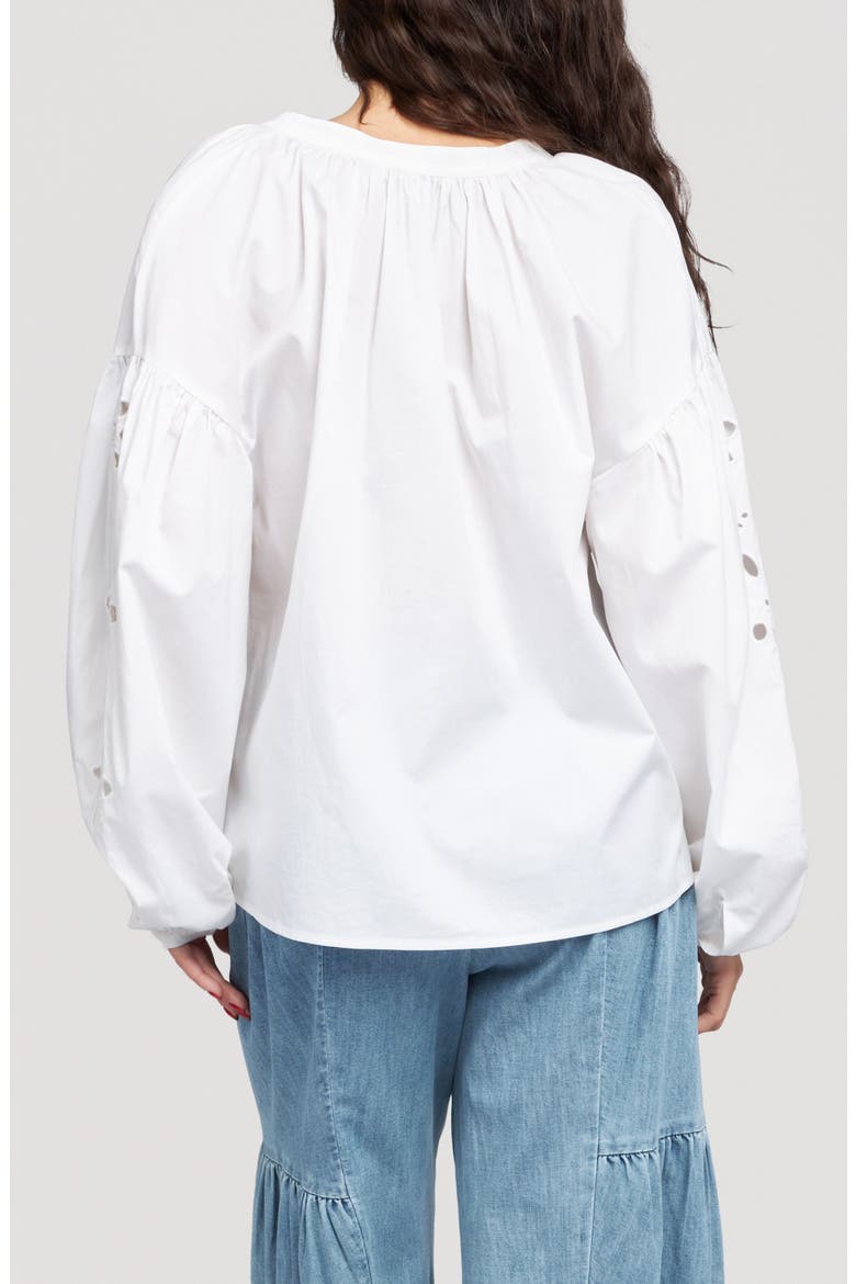 Embroidered Sleeve Top, Alternate, color, BRIGHT WHITE
