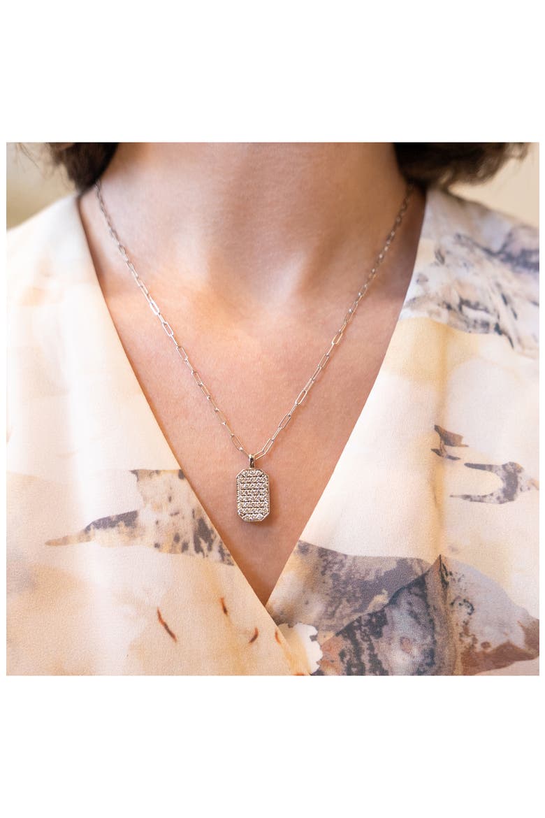 Pavé Diamond Tag Pendant, Alternate, color, 18K WG