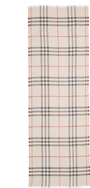 Burberry Giant Check Print Wool & Silk Scarf