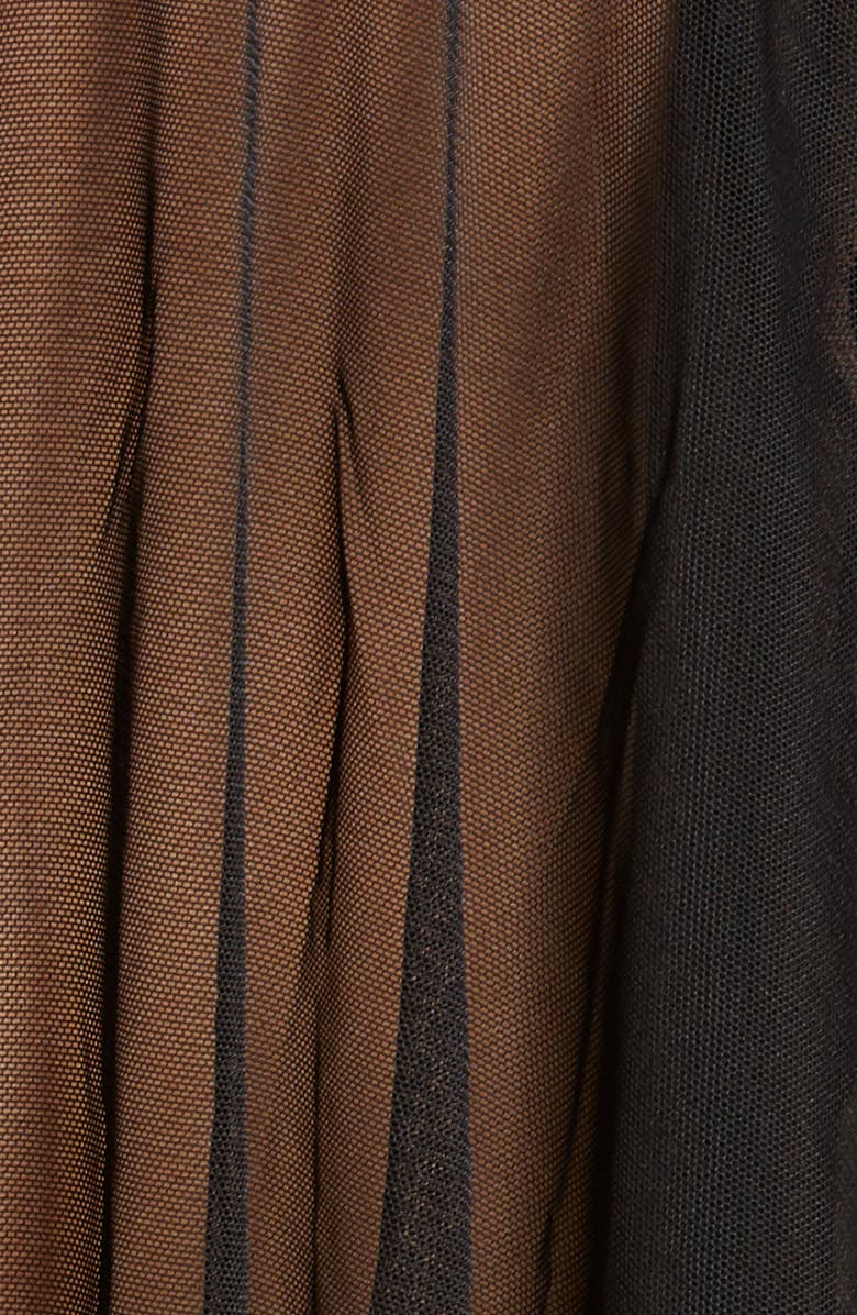 Coquette Caged Back Mesh Babydoll Chemise & G-String Thong, Alternate, color, Black