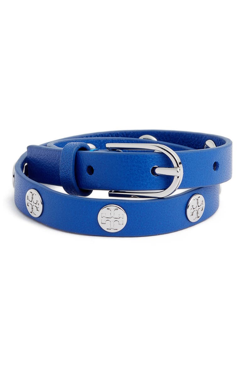 Double Wrap Logo Bracelet, Main, color, SONGBIRD / TORY SILVER