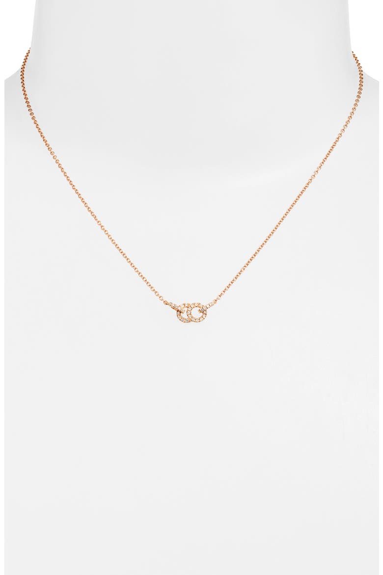 Celeste Interlocking Lab Created Diamond Pendant Necklace, Alternate, color, ROSE GOLD