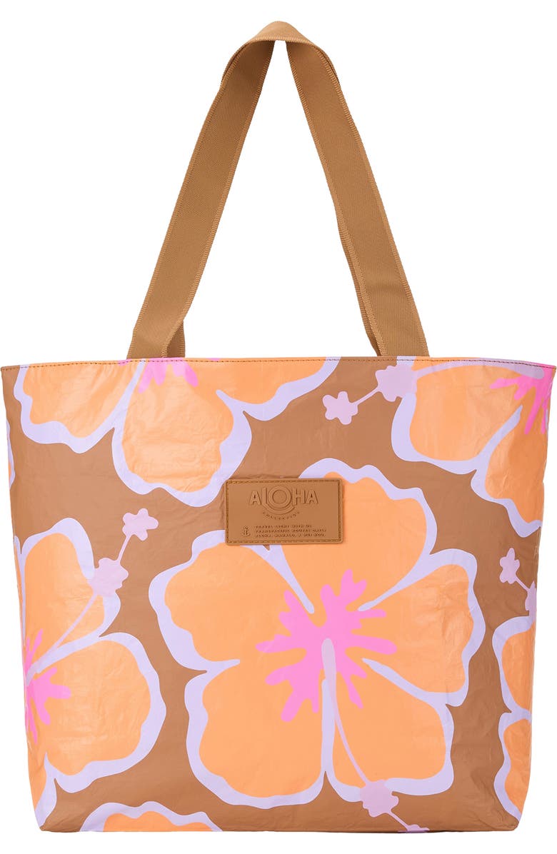 Aloha Collection Day Tripper Pua Waikiki Water Resistant Tyvek<sup>®</sup> Tote, Main, color,