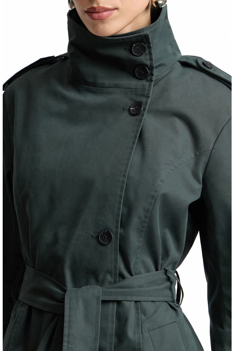 Belted Cotton Blend Trench Coat, Alternate, color, SEAGRASS