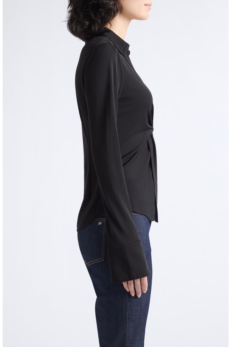 McKenna Twist Front Jersey Shirt, Alternate, color, BLACK