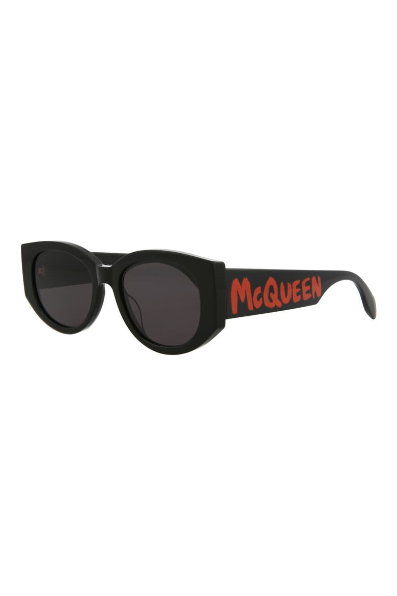 54mm Round Sunglasses, Alternate, color, BLACK BLACK GREY